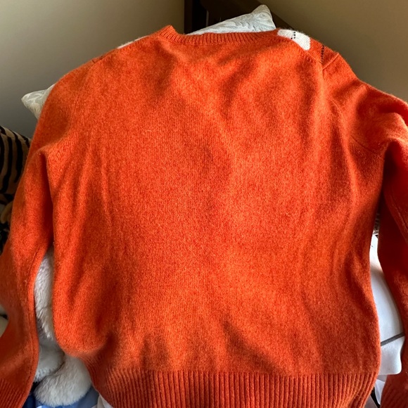 J. Crew Orange Cashmere Cardigan Sweater size Small - Picture 11 of 16